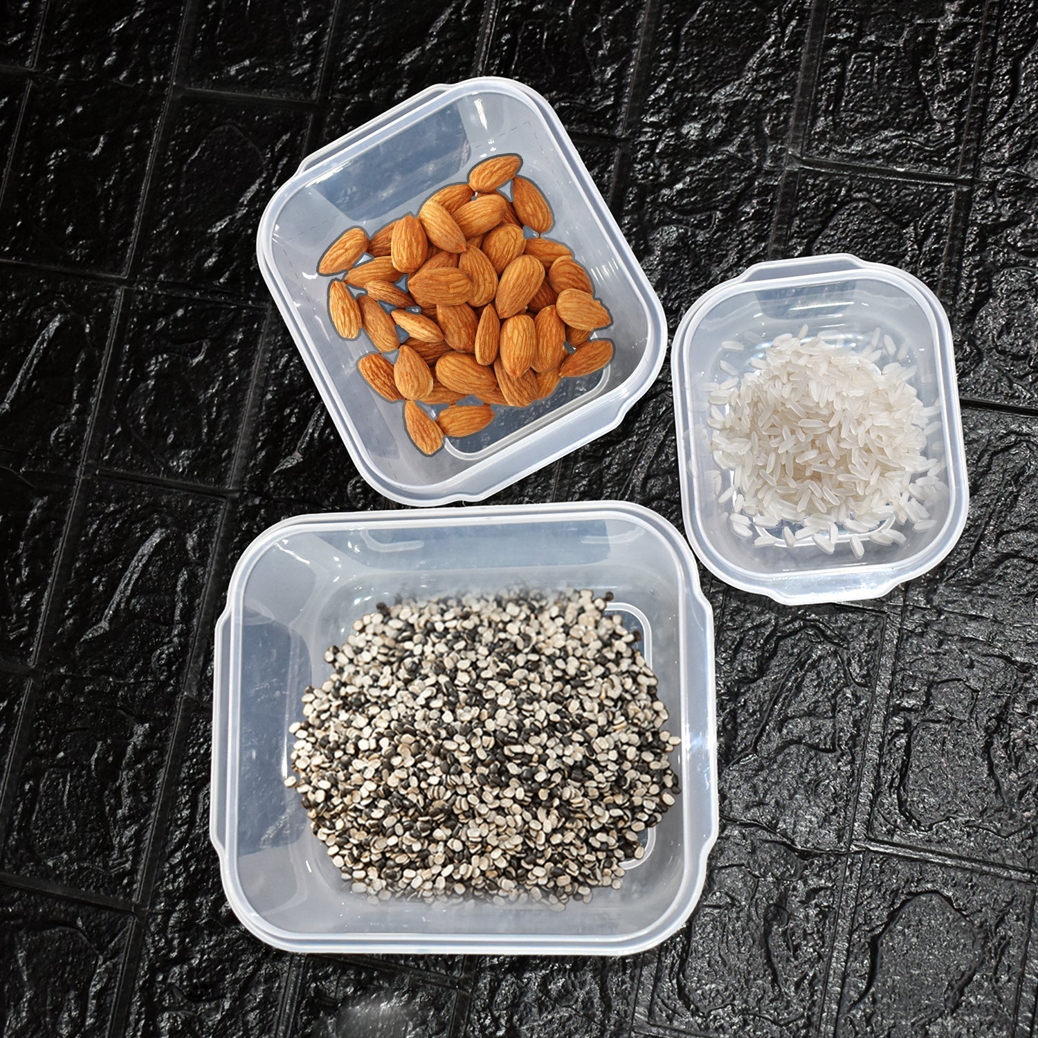 2748 3 Pc Square Container used by various types of peoples for storing their types of stuffs and all purposes. 2748 3 Pc Square Container used by various types of peoples for storing their types of stuffs and all purposes.